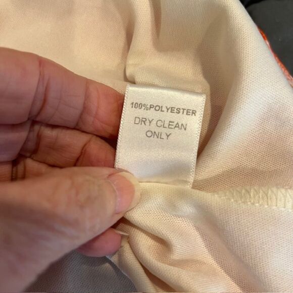 Judith March Women's Dress Orange Gauzy Snakeskin Print White Lined Size Small - Picture 7 of 10